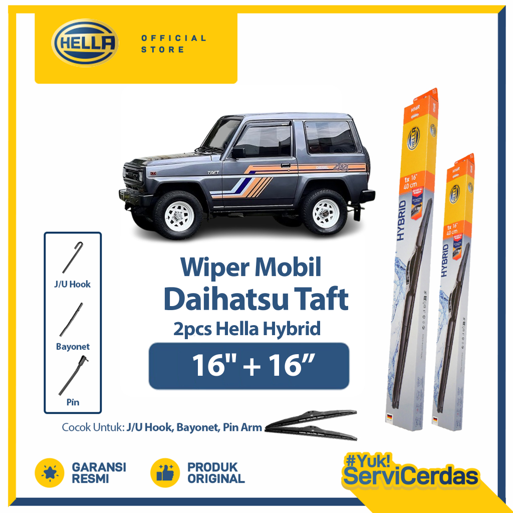 Wiper Mobil DAIHATSU Taft 16” + 16” (2pcs) - HELLA Hybrid