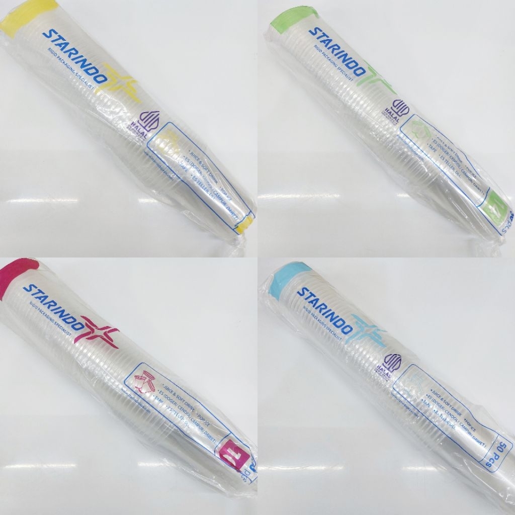 STARINDO Cup Gelas Plastik Minuman 8, 10, 12, 14, 16, 22 oz