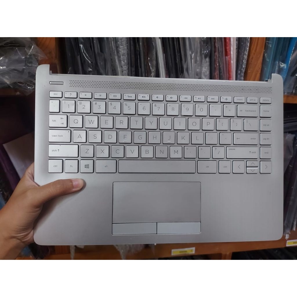 Palmrest HP 14 CF 14s DF Laptop Silver Docking HP 6070B1581701 Second Original Minus Keyboard & Touc