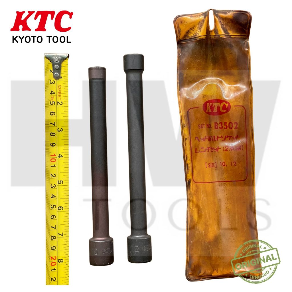 KTC Kyoto Tool B3502 Deep Socket Impact 1/2 Inch Drive Set 10 mm dan 12 mm Segi 12 Original Japan Ku