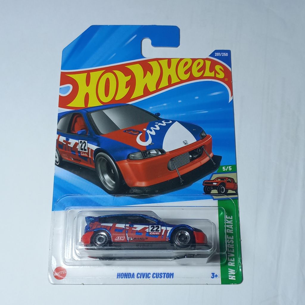 Hotwheels Honda Civic EG Custom Biru