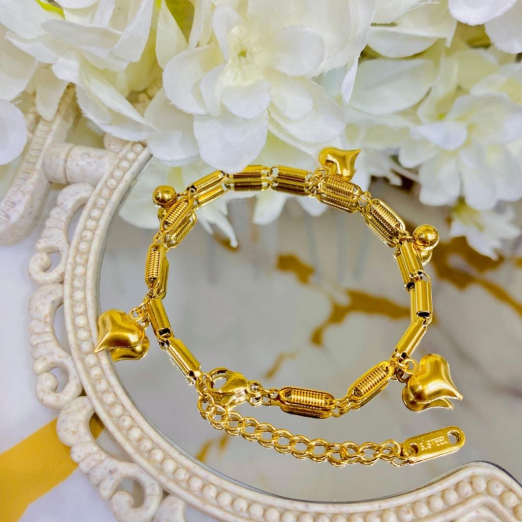 Gelang bambu love titanium