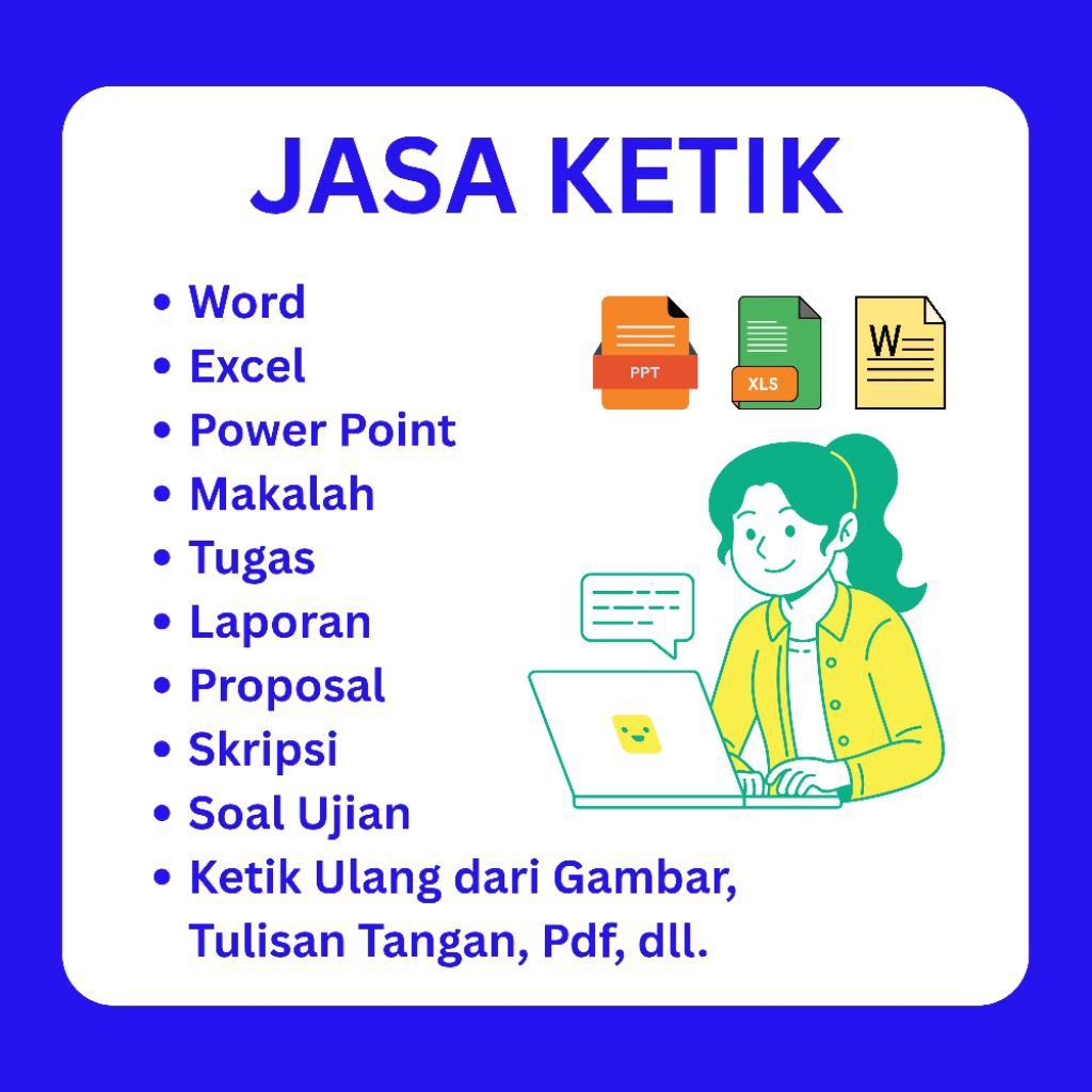 jasa ketik Word, Excel, Power Point, Huruf arab, 100% Garansi