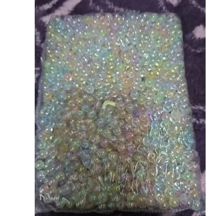 mute / manik glossy 10mm bening pelangi