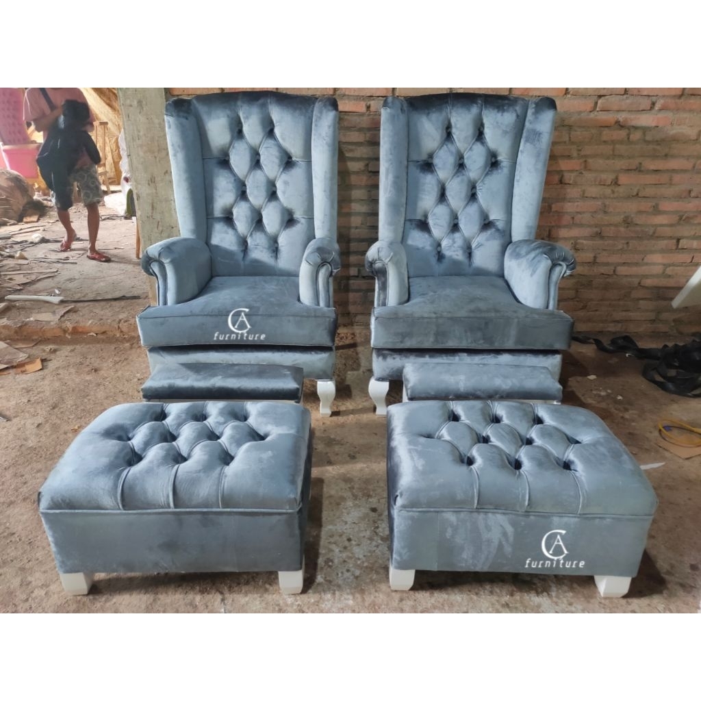 wing chair ,arm chair , sofa singgel , wing chair salon