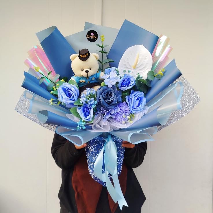FREE SELEMPANG / Buket boneka hadiah pelantikan  / Bouquet boneka profesi custom / buket wisuda / po