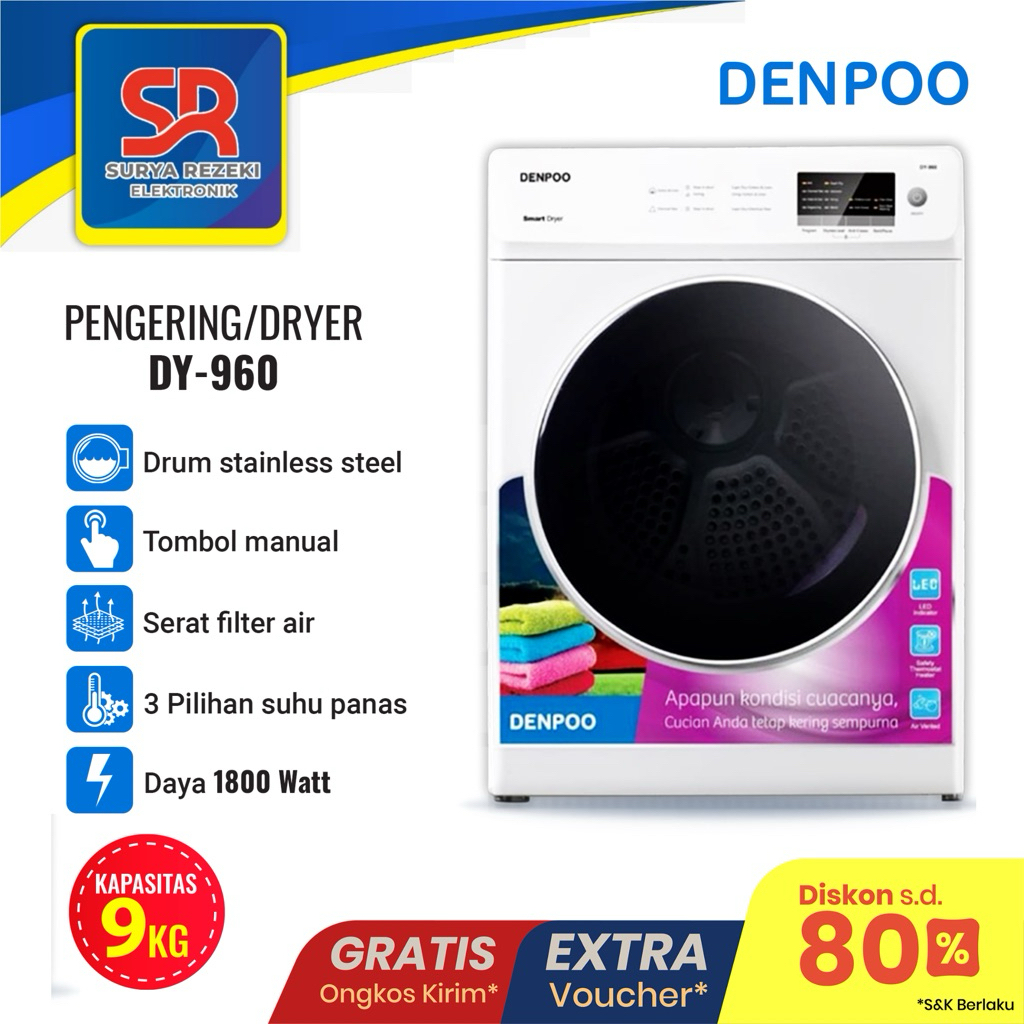 Denpoo Mesin Dryer DY 960 Mesin Pengering Pakaian Laundry