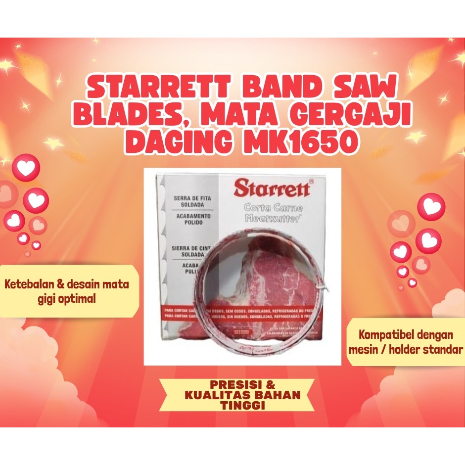 STARRETT Band Saw Blades, Mata Gergaji Daging Mk1650