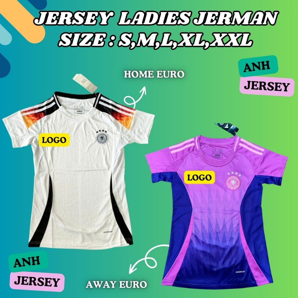 JERSEY BAJU BOLA NEGARA (JERMAN) LADIES PEREMPUAN CEWEK HOME AWAY