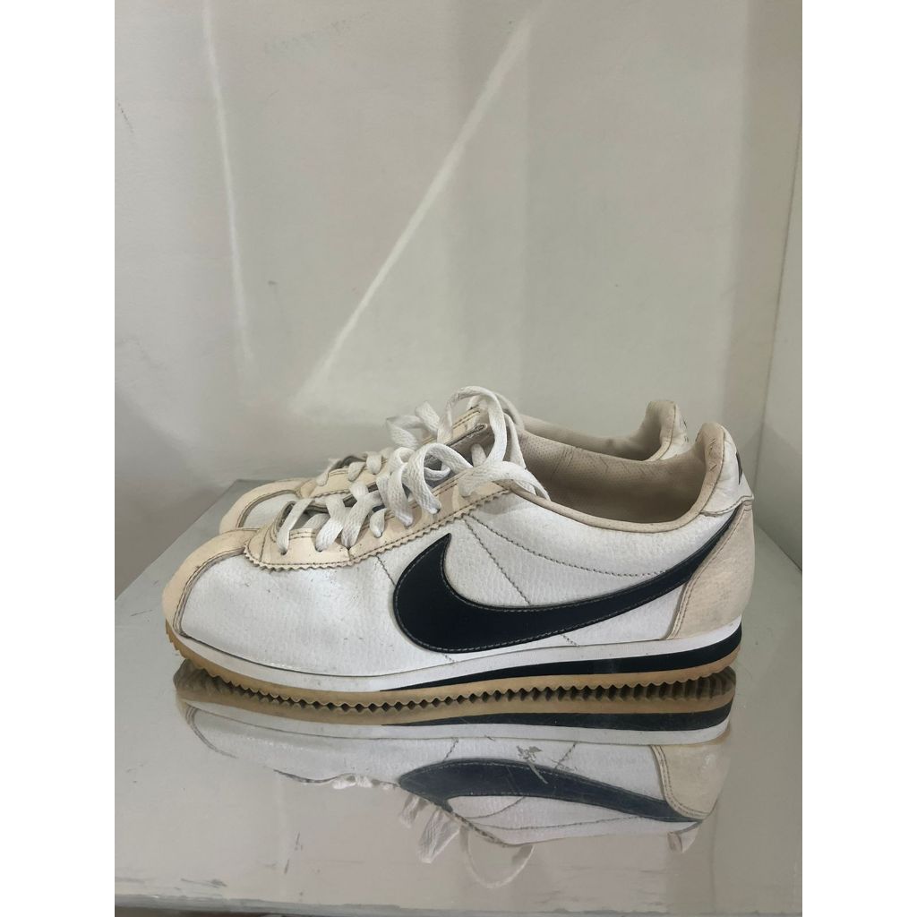 PRELOVED Sepatu Nike Cortez OG Vintage Classic White Black Second Original No Box