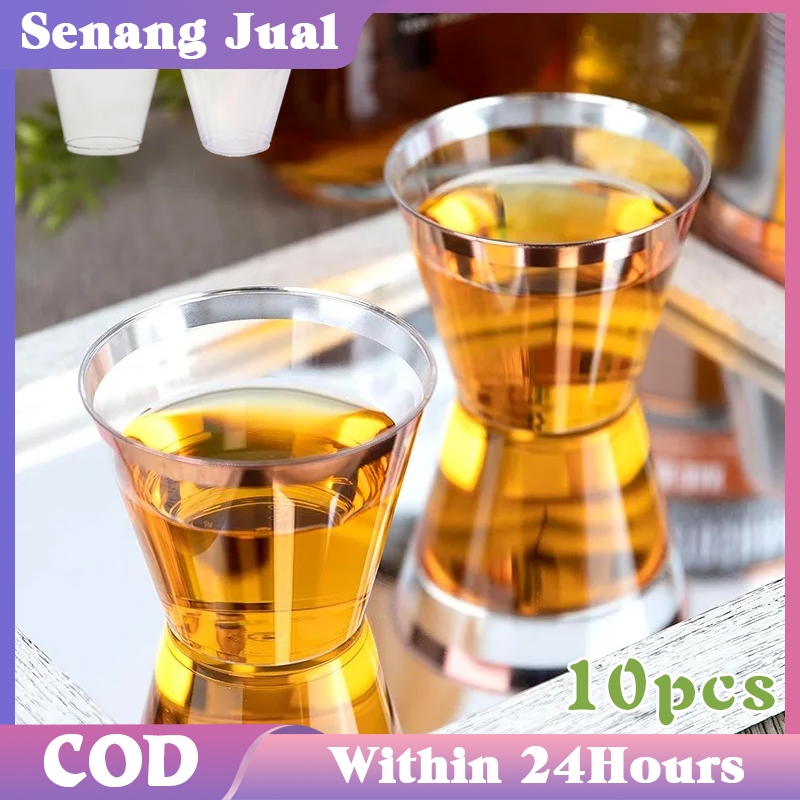 10pcs Gelas Plastik Sekali Pakai Gelas Plastik Bening Kecil Gelas Juice Gelas Anggur Plastik