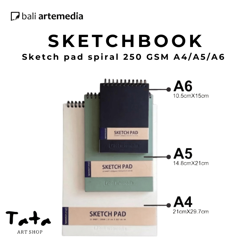 Sketch Pad Sketchbook Bali Artemedia 250gsm A6 / A5 / A4 buku gambar Sketch Book