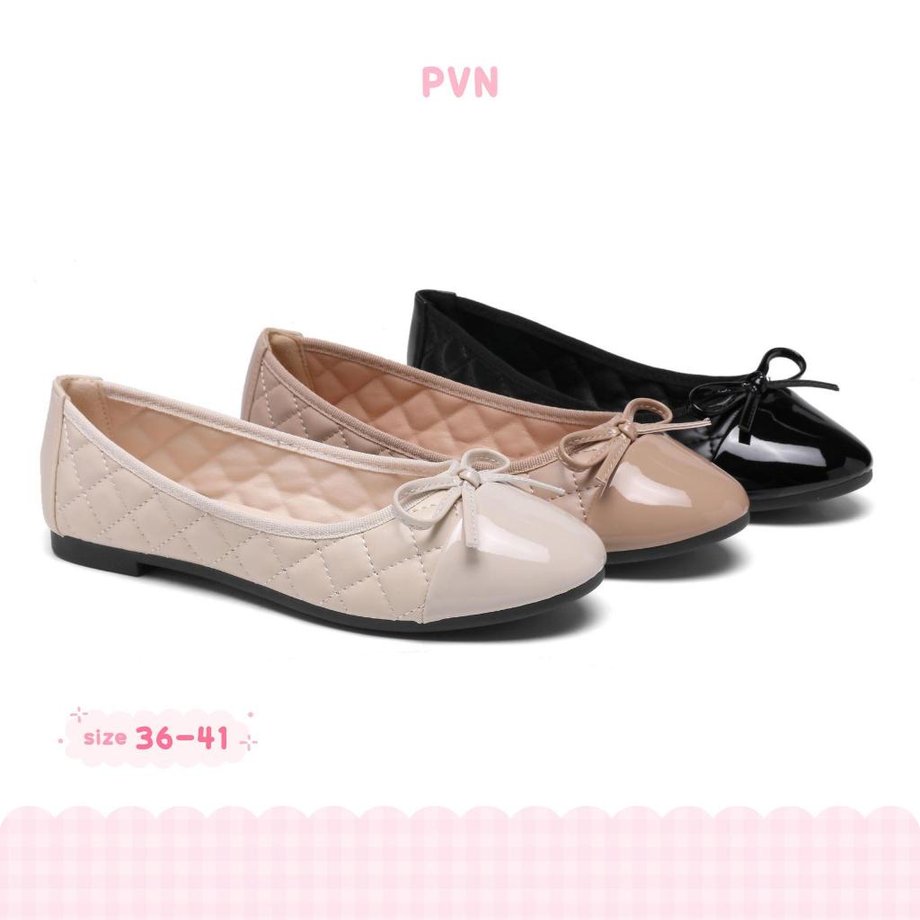 PVN Mina Sepatu Flats Hitam Wanita Balet Women Shoes 033