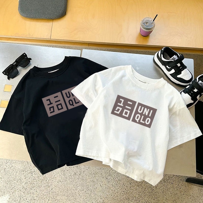 korea style Putih cocobaby t shirt cotton Kaos Atasan Anak laki-laki Perempuan | UNIQLO yang sederha