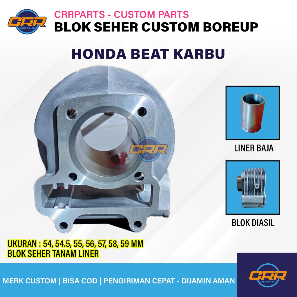 BLOK SEHER BOREUP BEAT KARBU CUSTOM TANAM LINER UKURAN 54 54,5 55 56 57 58 58,5 59MM BLOK SAJA TANPA