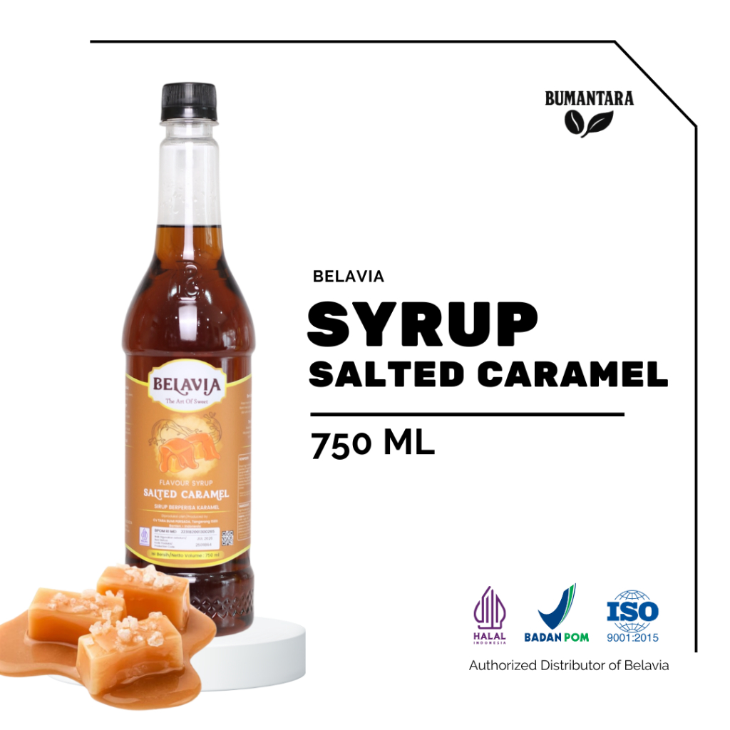 Salted Caramel Syrup Belavia | Sirup Rasa Salted Caramel | Bumantara Kopi