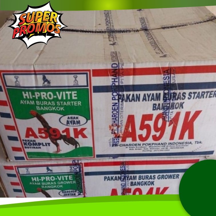 Pakan Anak Ayam & Bangkok Jantan BOX isi 1 kg x 20 pcs | Pakan Ayam Harga Grosir 591 592 594 511