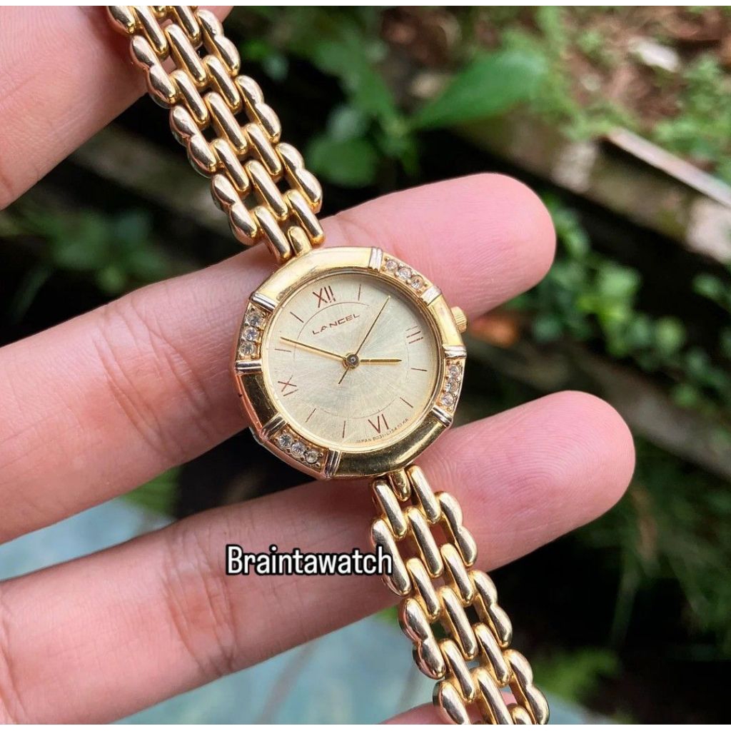Jam Cewek Lancel Paris Full Gold Mulus