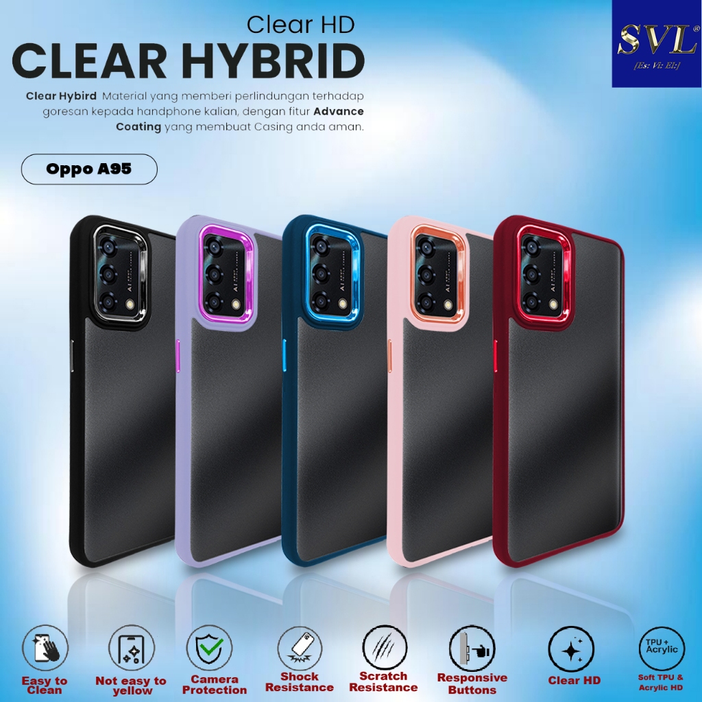 Case Oppo A74 4G Hybrid Chrome Transparant Clear Casing PREMIUM QUALITY