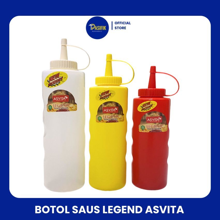 BOTOL SAUS LEGEND ASVITA / BOTOL SAUS KECAP PLASTIK DENGAN TUTUP