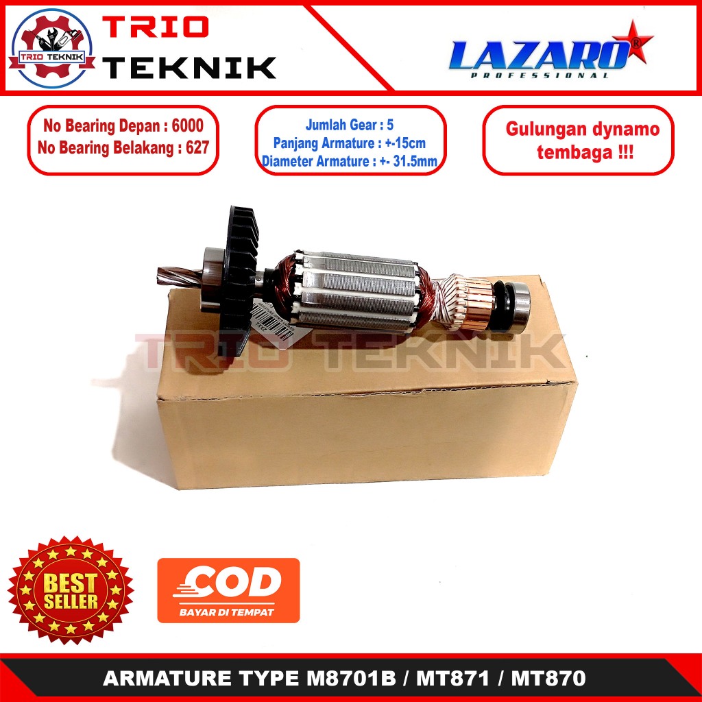 Armature Angker Mesin Bor Rotary Hammer Maktec MT 871 MT871