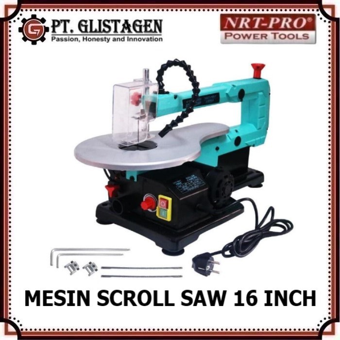NRT PRO Mesin Scroll Saw 16" inch Gergaji Kayu Ukir Triplek Akrilik Pigura Jigsaw Duduk Variable Spe