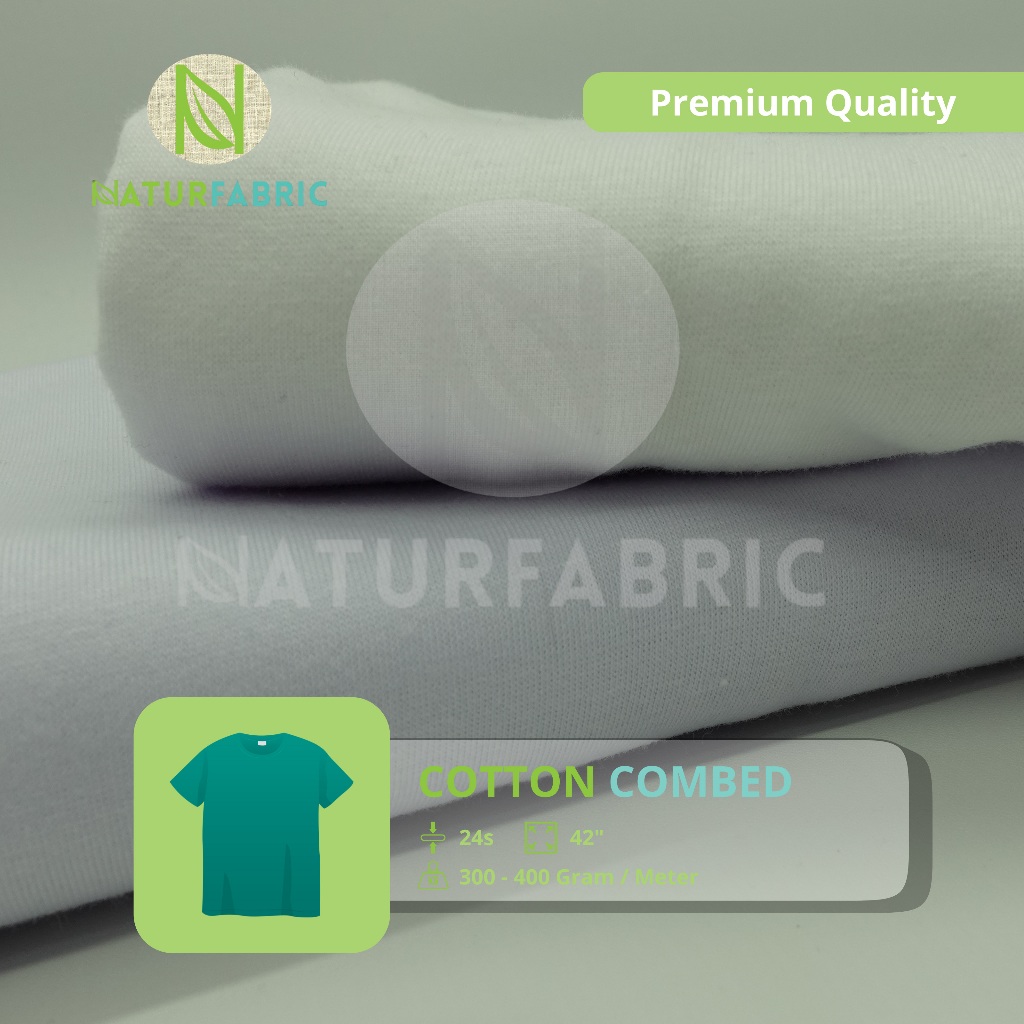 Kain Cotton Combed 24s Naturfabric - Putih