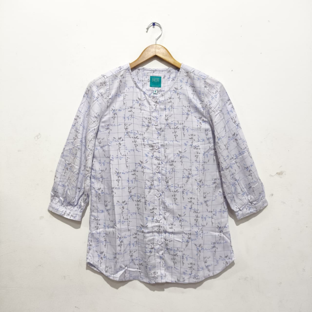 MCB Ladies Blus Wanita Atasan Motif Bunga Baby Purple Lengan Panjang MLBJ.5507085