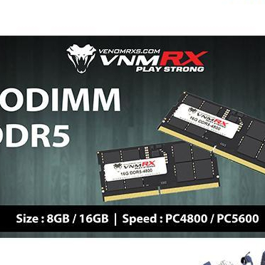 Ram Sodimm Venomrx DDR5 8GB 16GB 5600Mhz - Sodimm Venomrx DDR5 5600Mhz 8GB 16GB