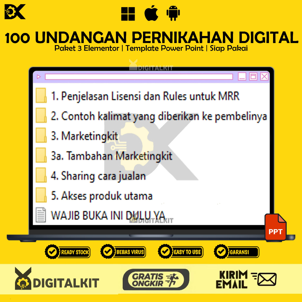 [T0405] 100 TEMPLATE UNDANGAN PERNIKAHAN DIGITAL PAKET 3 ELEMENTOR