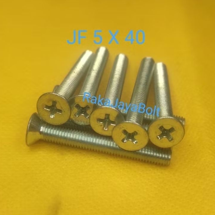 Baut JF Flat Head/Baut Obeng Plus M5x40mm