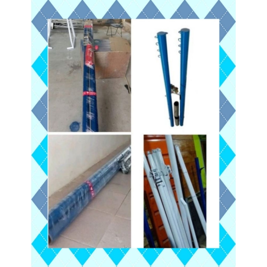 tiang net voly tanam 1set(2tiang) fre jaring net
