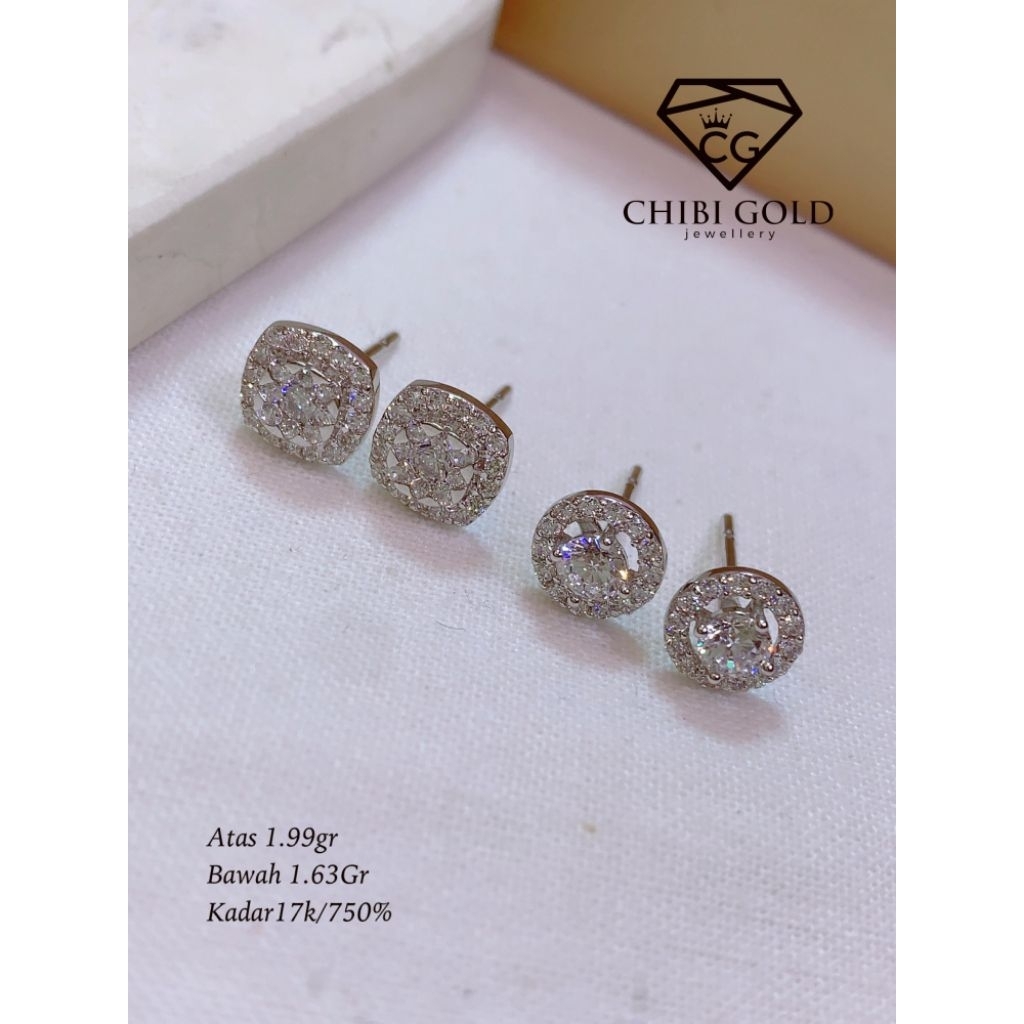 CHIBIGOLD - Anting  diamond look emas 750 kadar 17K A176886 - Chibigold