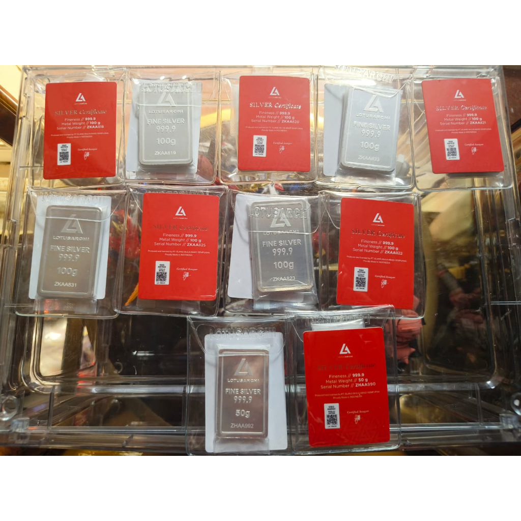 Perak Silver Lotus archi 50 gram ,  100 gram