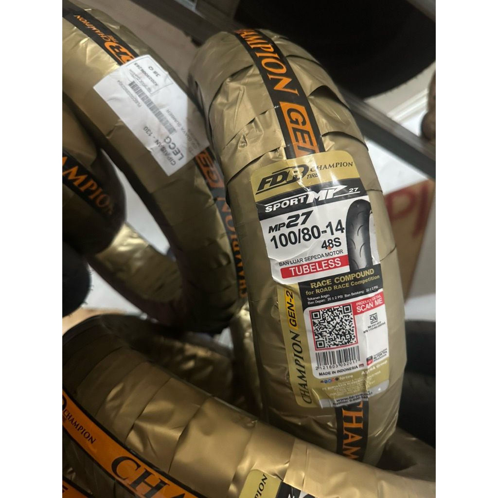 Ban Tubeless FDR MP27 100/80-14 belakang Vario,Beat,Spacy,Genio,Scoopy Ring14.