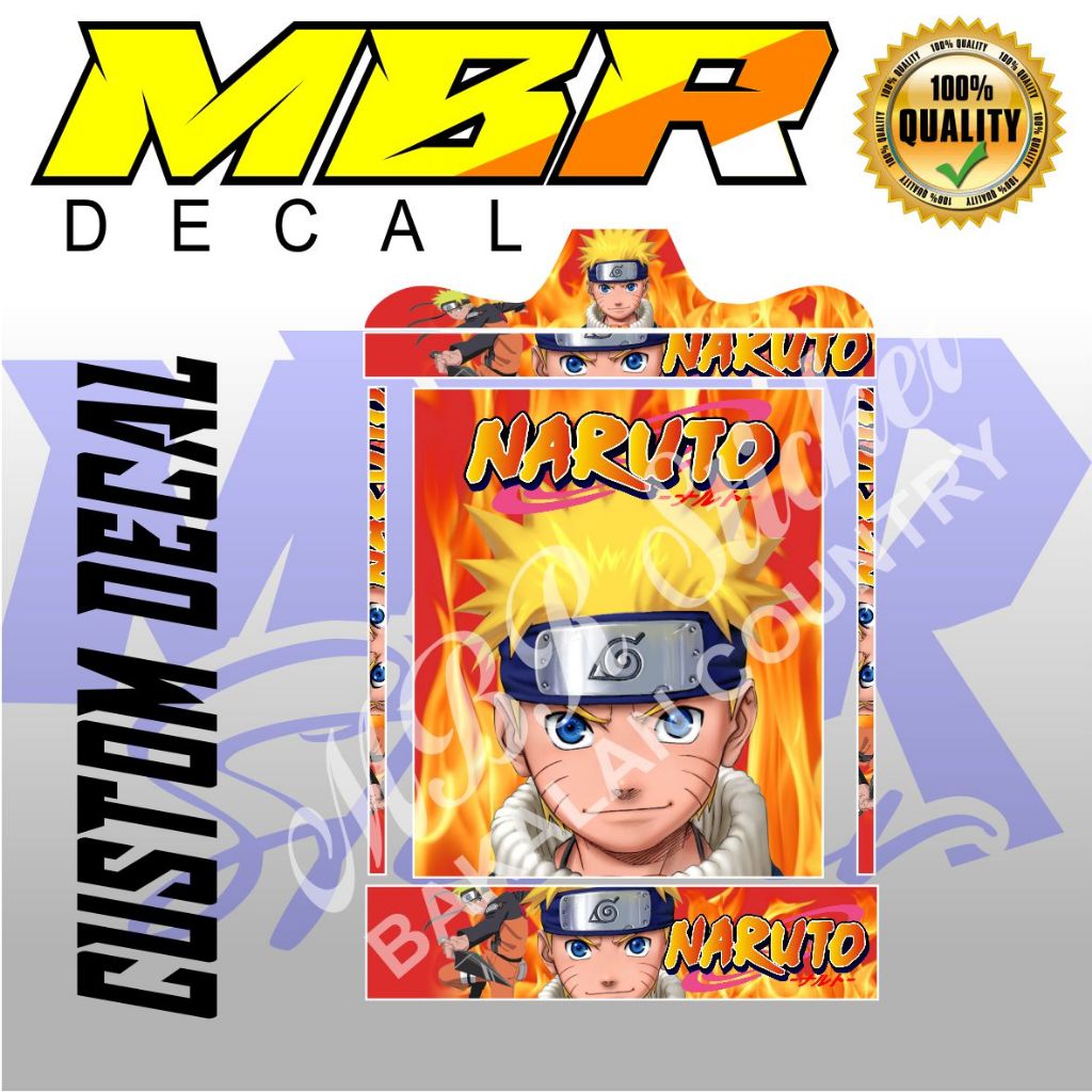 STIKER DECAL SANGKAR MOTIV NARUTO, STIKER DECAL SANGKAR KOTAK VARIASI