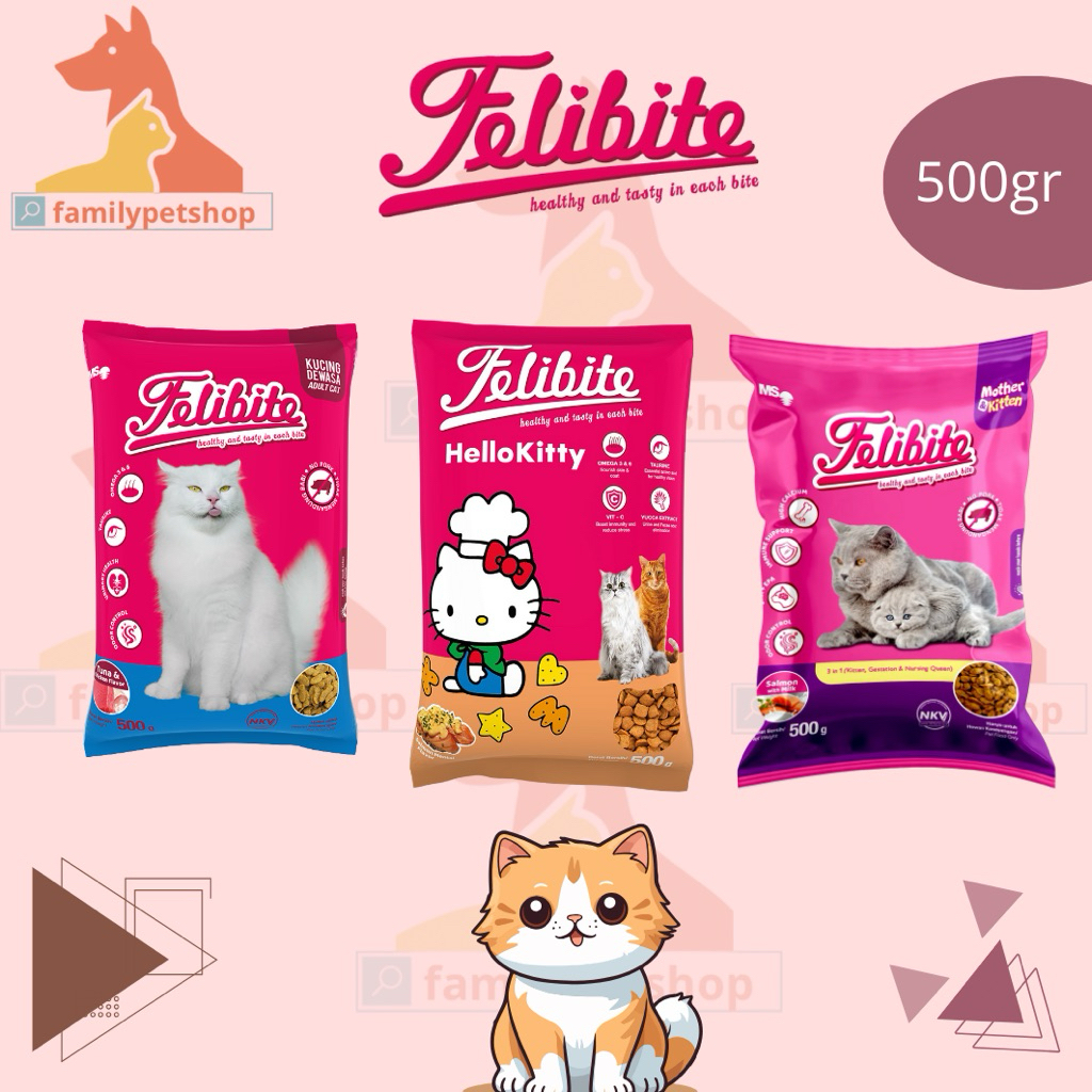 Felibite Makanan Kering Kucing All Variant 500gr | MAKANAN KUCING FRESHPACK 500gr BERGIZI | TERMURAH