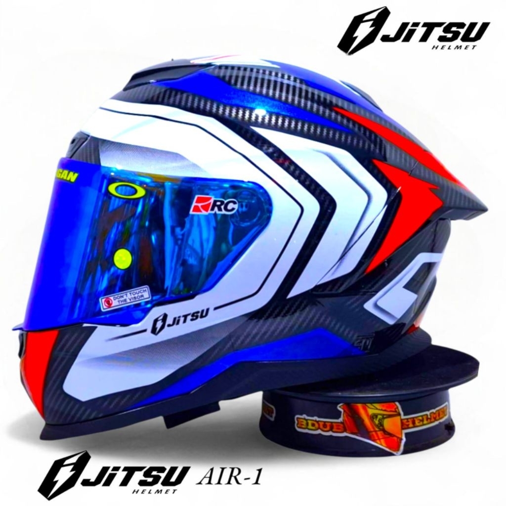 Helm jitsu air 1 Carbon tech glos paket ganteng spoiler 3D