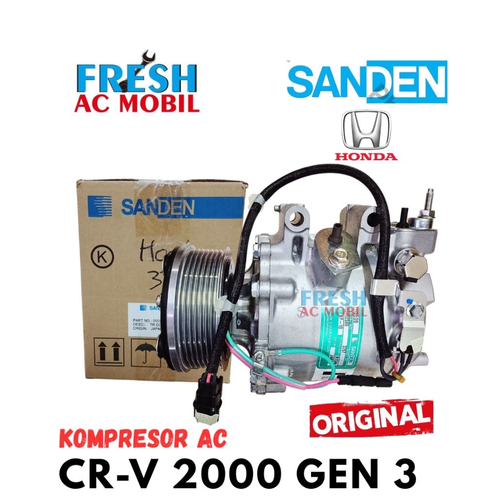 Kompresor AC Honda CR-V 2000 7 PK Gen 3 Original Sanden Compressor AC CRV 2000 Gen3 7pk Original San