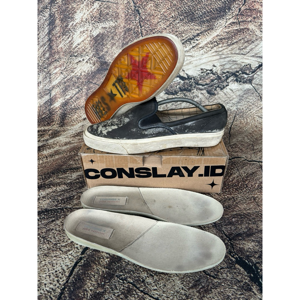 ( Size 43 ) Converse X John Varvatos Deck Star Dirty Looks Leather