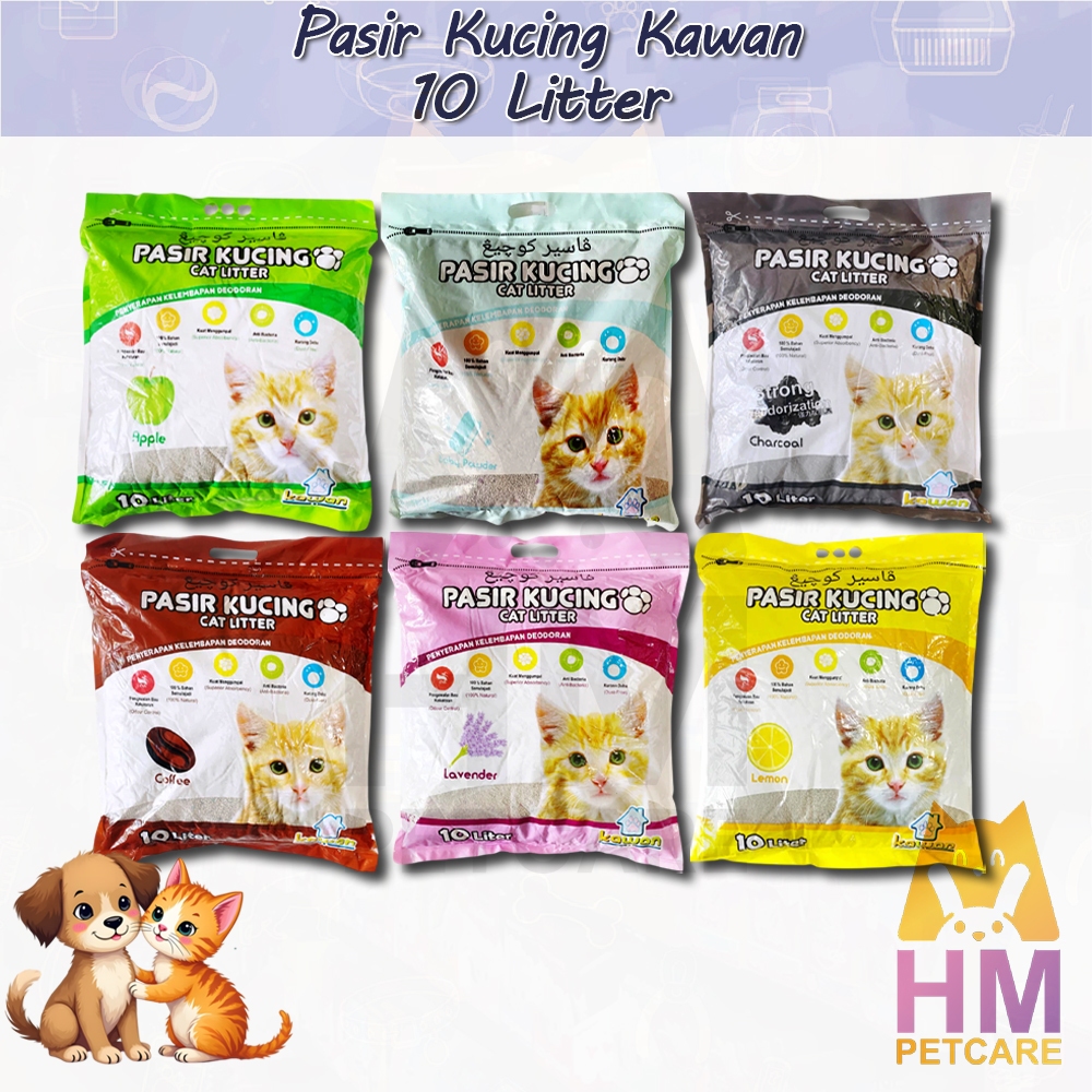 Pasir Kucing Kawan 10 liter | Pasir Kucing Gumpa Wangi Kawan 10Liter | Pasir Kucing Import