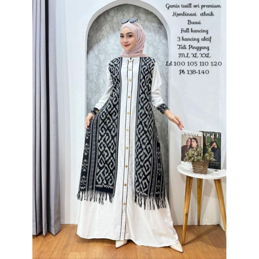 GAMIS  ETNIK.GAMIS TWILL KOMBINASI TENUN TORSO