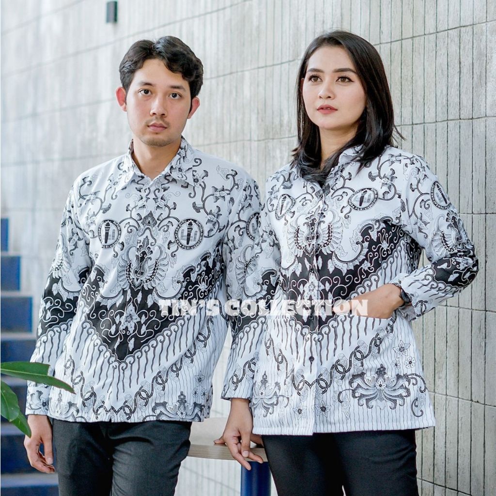 Batik PGRI wanita pria terbaru lapisan furing bahan bsw atasan PGRI terbaru baju PGRI terbaru