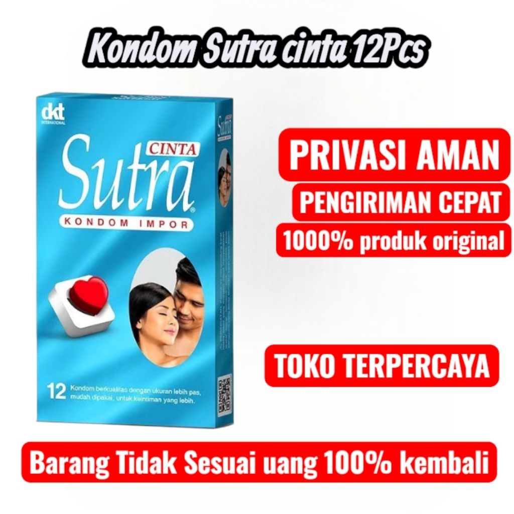 Kondom Sutra Cinta 12Pcs Sutra Kondom Impor Merah Clasic Sutra Biru Gerigi Sutra Hitam OK Sutra Tipi
