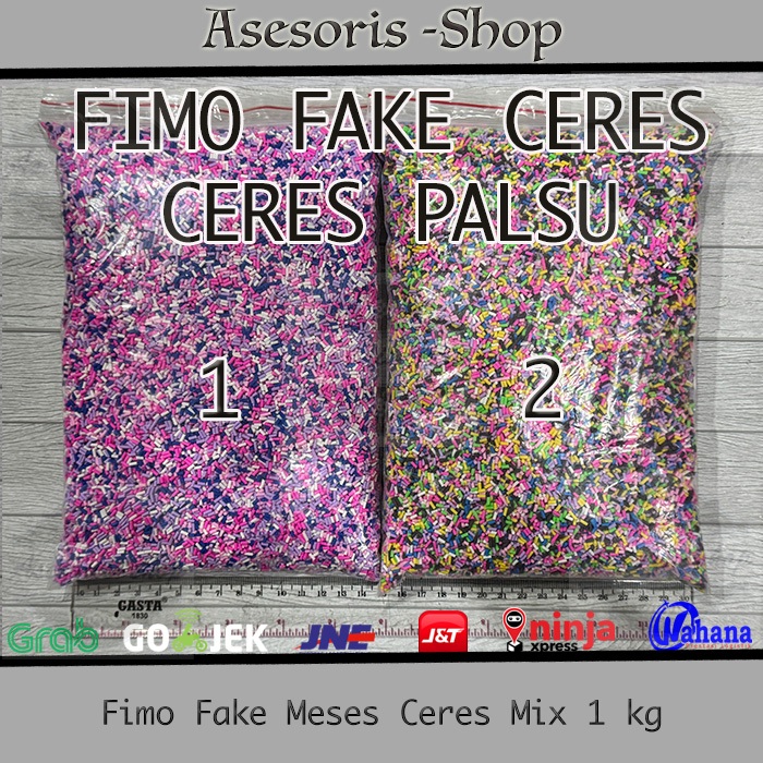 Fimo Fake Meses Ceres Warna Warni | Meses Ceres Palsu | Sprinkle Beads Ceres | Ceres DIY | Coklat Ta