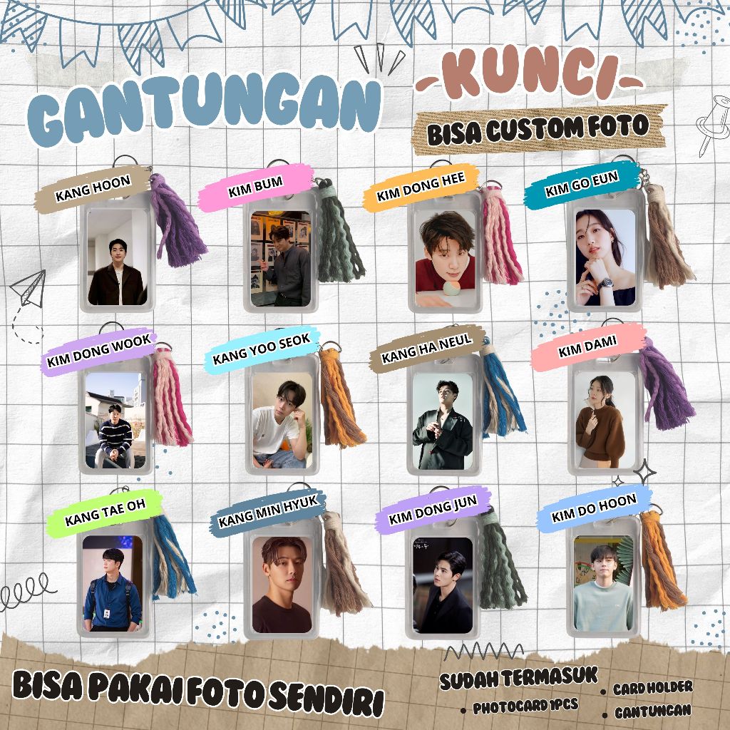 (BISA CUSTOM) GANTUNGAN KUNCI MACRAME KPOP | KANG HA NEUL I KANG HOON I KANG MIN HYUK I KANG TAE OH 