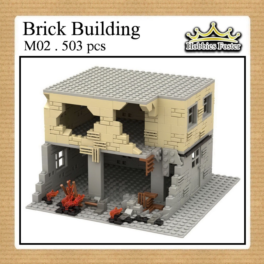 HBF Building Diorama Military Brick MOC - DIY Mainan Miniatur Perang / Gedung Kantor Bangunan - M02