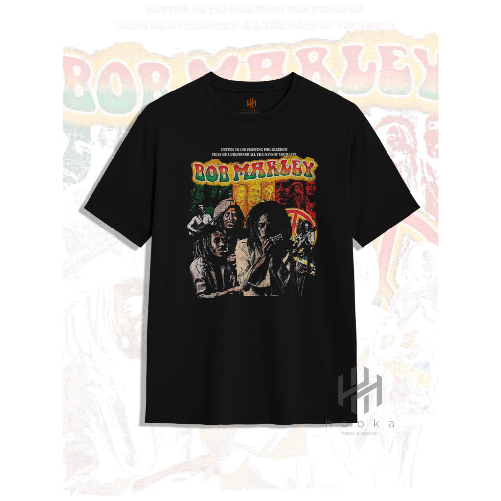 Kaos Band Bob Marley For Freedom Tshirt Bootleg Baju Musik Distro Reagee