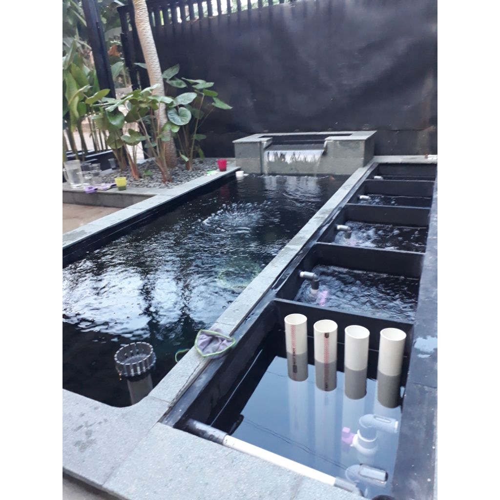 kolam koi minimlis / kolam dan filter koi