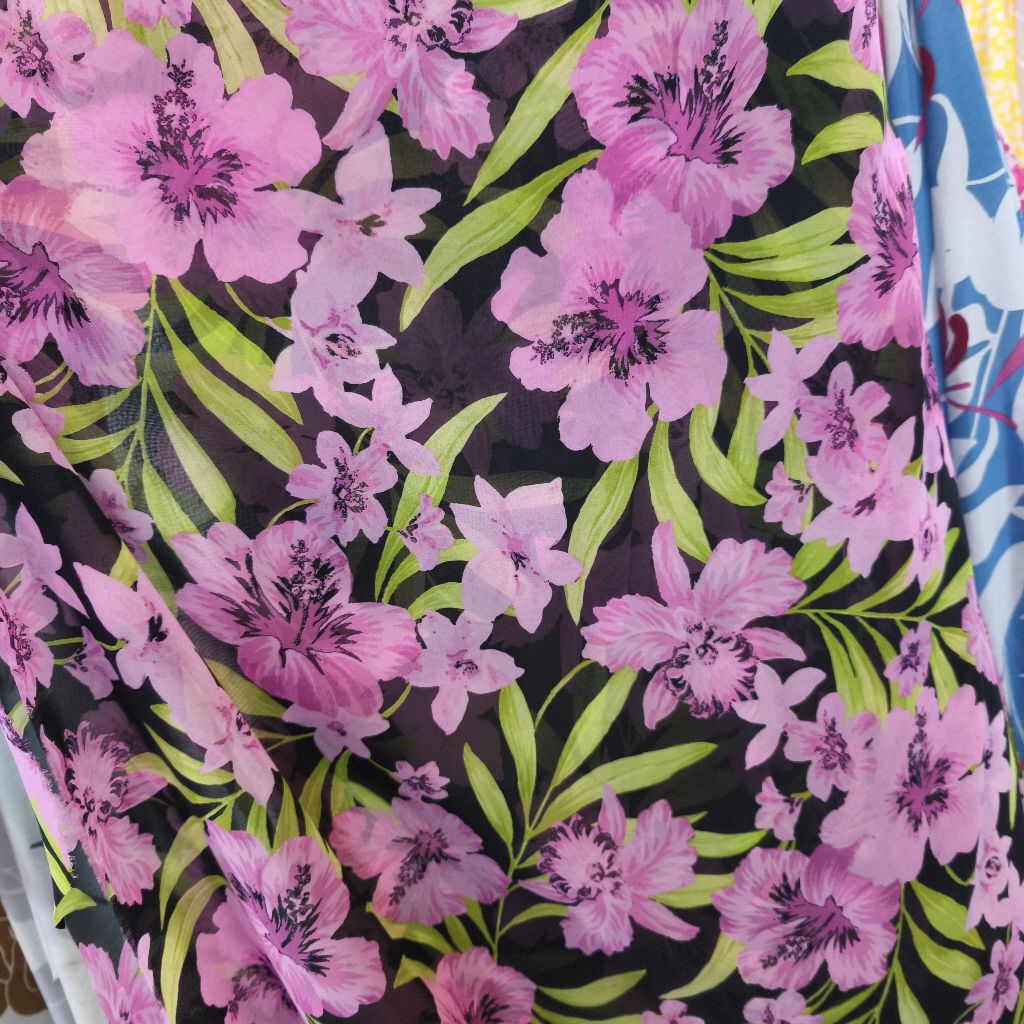 Kain Sifon Premium Motif Bunga Cocok Untuk Gamis, Outer & Tunik.